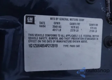 2004 Chevrolet Malibu Maxx Lt from USA, damaged, VIN 1G1ZU64854F212919